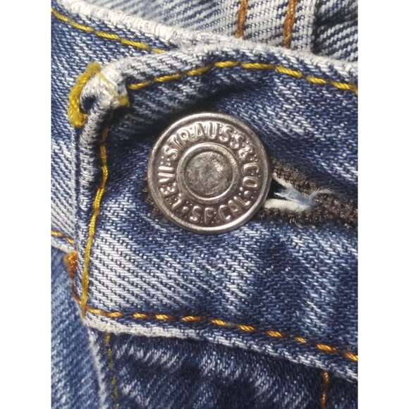 Levi Strauss Mens Jeans 40x29 Blue denim Straight Leg high rise medium wash cott - Picture 5 of 8